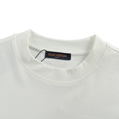 Louis Vuitton 25Fw canvas embroidered long-sleeved T-shirt