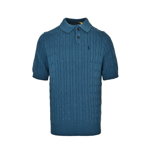 Ralph Lauren pony embroidered cable knit Polo short sleeves