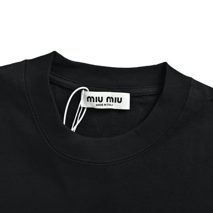 Miumiu colorful graffiti hand-painted front and back letter short sleeves