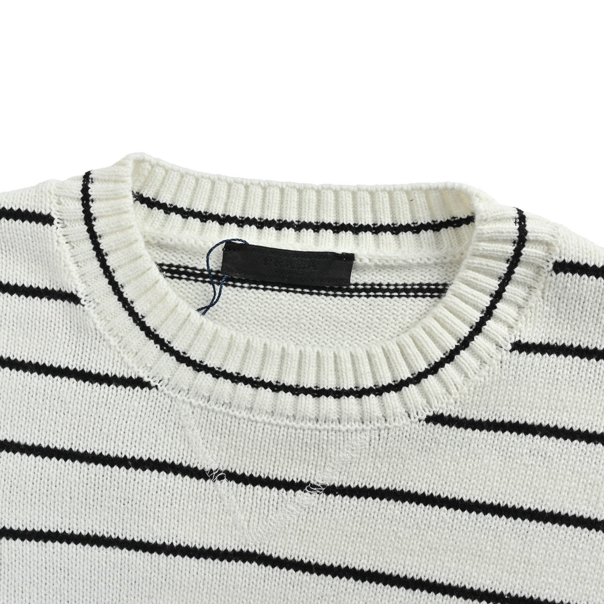 Prada letter jacquard striped crew neck sweater