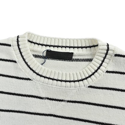 Prada letter jacquard striped crew neck sweater