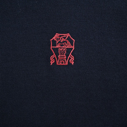 BRUNELLO CUCINELLI BC 26ss navy blue badge knitted short-sleeve