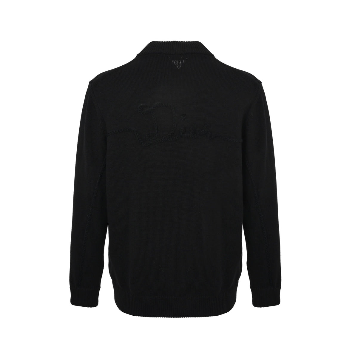 Dior signature letter embroidered zipper sweater jacket