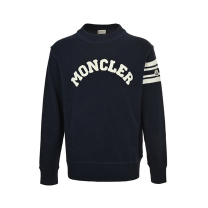 Moncler/Mask terry towel embroidered crew neck sweater