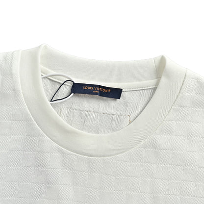 LouisVuitton/Louis Vuitton checkerboard letter patch pocket short sleeves