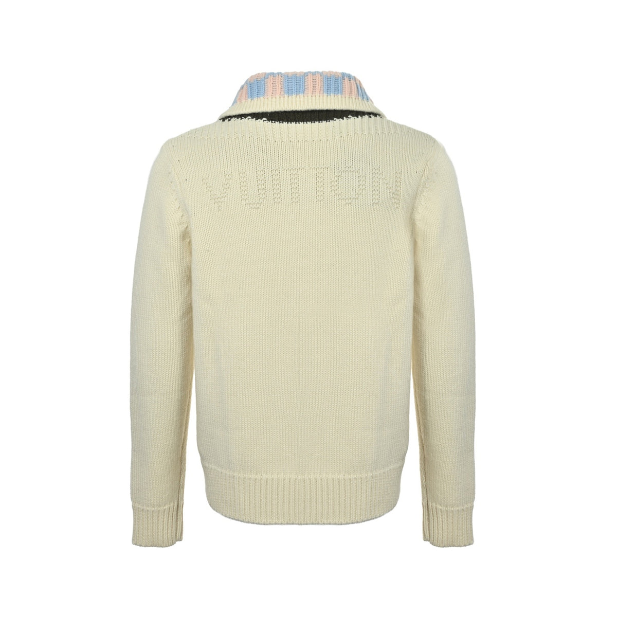 Louis Vuitton plaid collar knitted zipper jacket