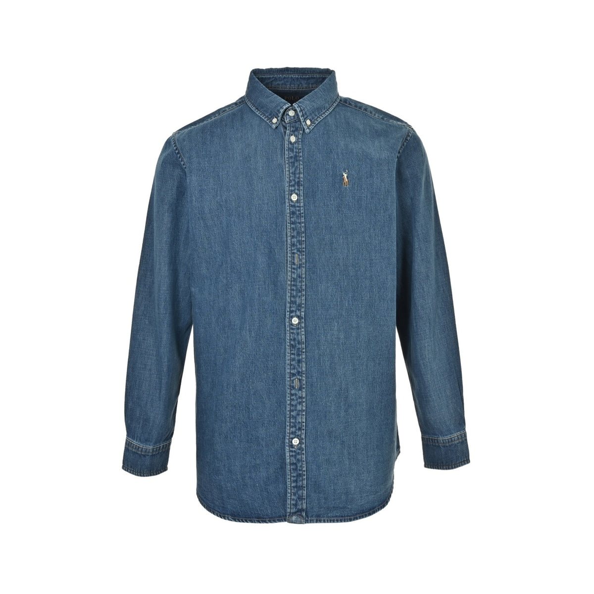 Ralph Lauren color label pony embroidered denim shirt