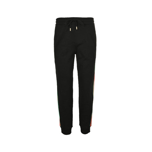 Gucci 25Fw Double G dark pattern jacquard red and green webbing suit trousers
