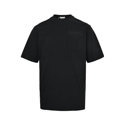 Dior 26ss cannage embroidered letter pocket short sleeves