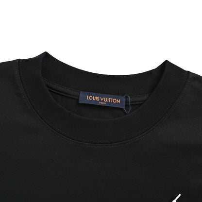 Louis Vuitton graffiti signature embroidered round neck short sleeves