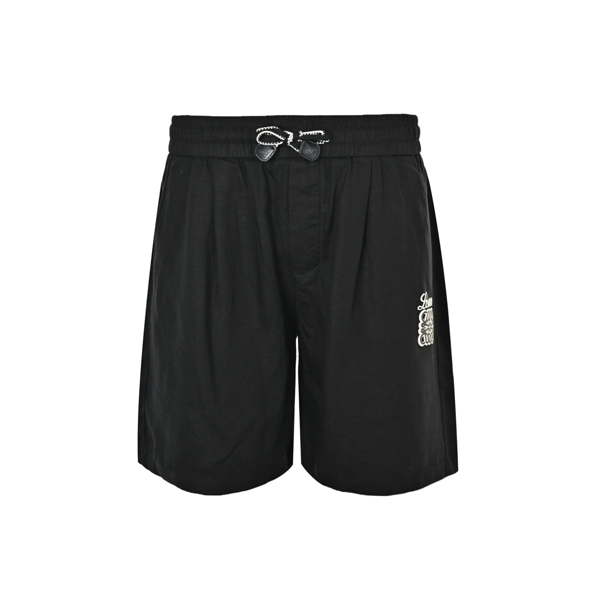 Loewe/Luoyiwei 26ss foam printed logo cotton and linen shorts