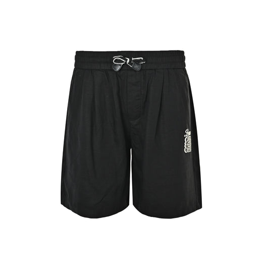 Loewe/Luoyiwei 26ss foam printed logo cotton and linen shorts