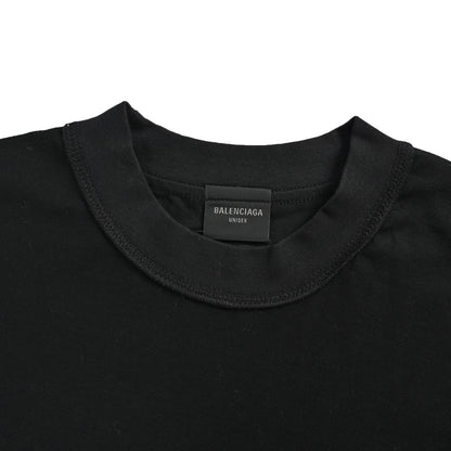 Balenciaga 24ss inverted letters overlapping embroidery short sleeves