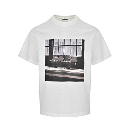 JIL SANDER retro waiting room seat printed short sleeves