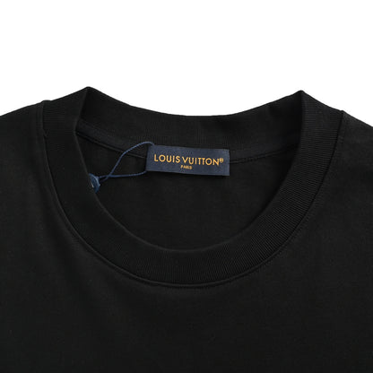 Louis Vuitton 25ss printed logo laminated letter short sleeves