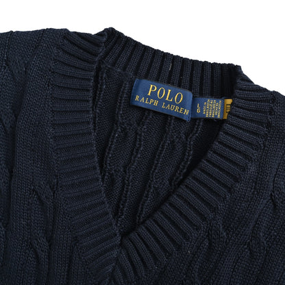 Ralph Lauren horse logo embroidered cable knit vest