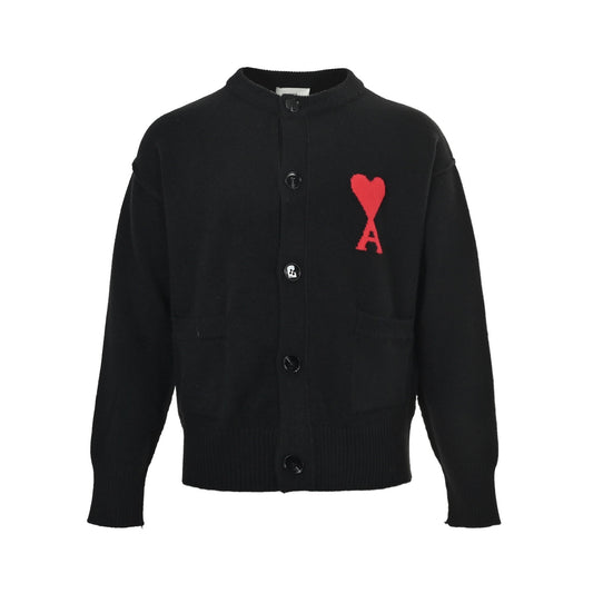 Ami love jacquard cardigan sweater