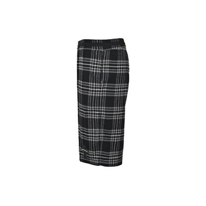 Chrome Hearts plaid cross leather label three-quarter shorts