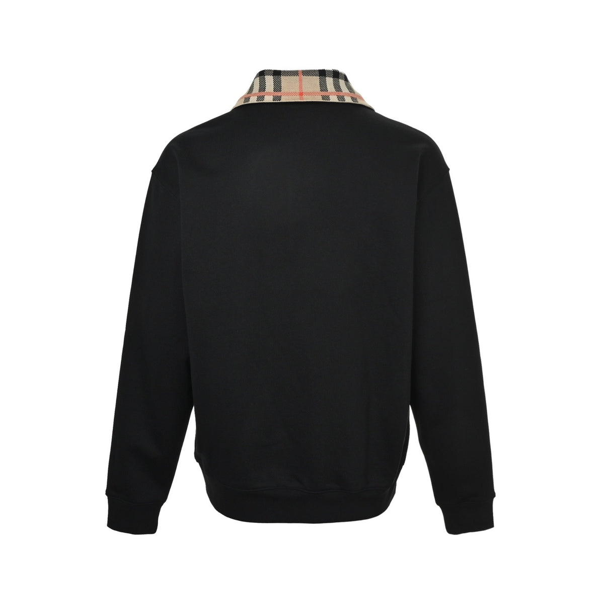 Burberry plaid collar half-zip sweatshirt