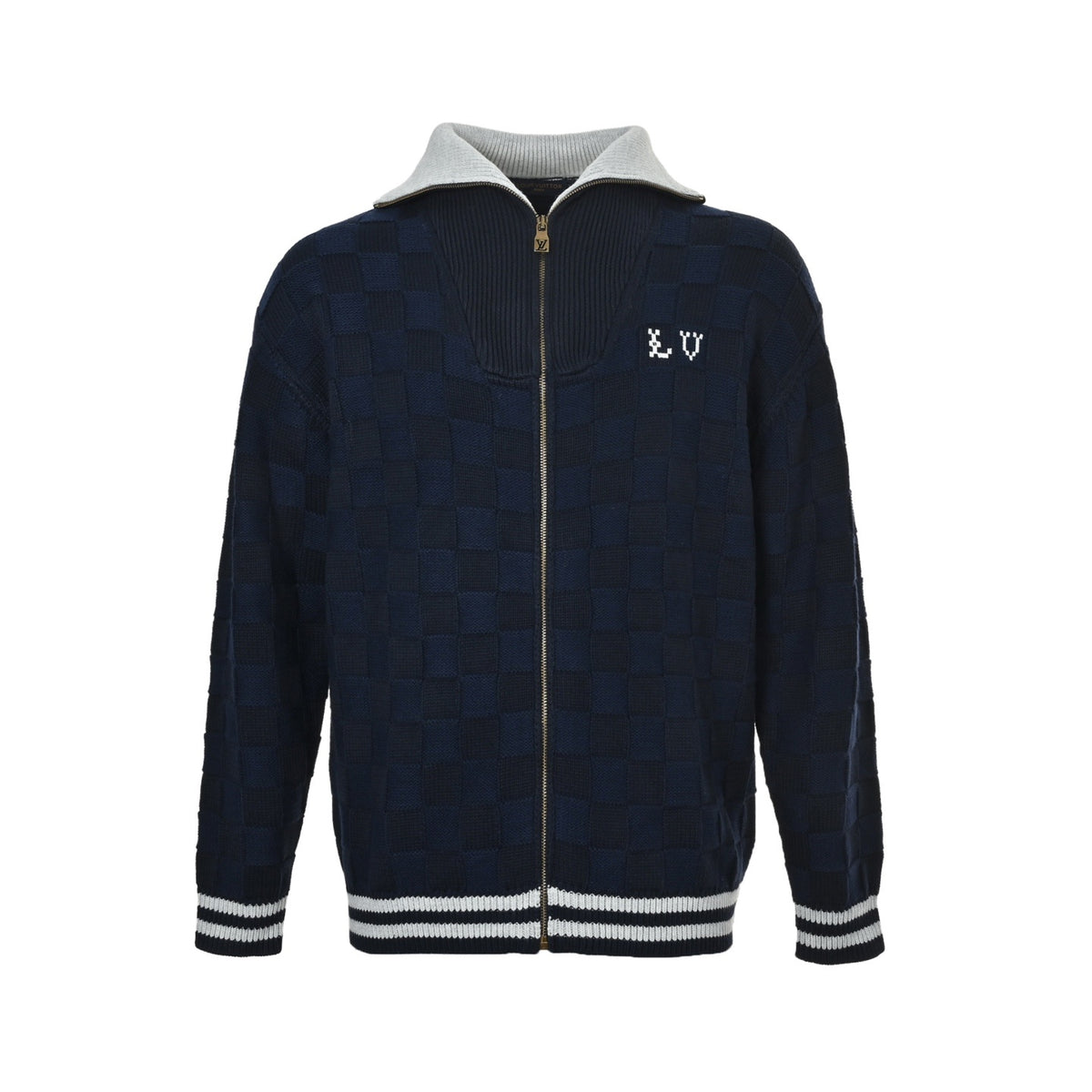 Louis Vuitton small checkerboard sweater cardigan jacket