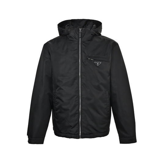 Prada 26ss chest zipper pocket hooded thin jacket