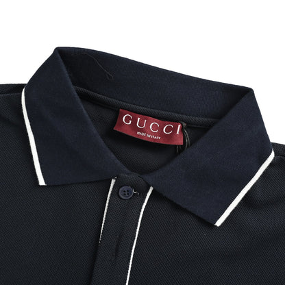 Gucci 25ss embroidered letter small label Polo short sleeves