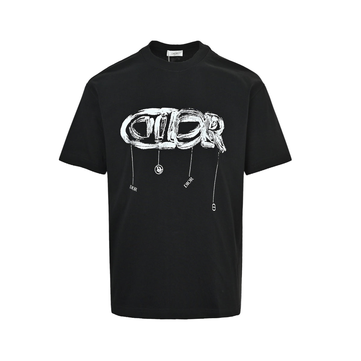Dior 26ss graffiti hand-painted lettering printed short sleeves