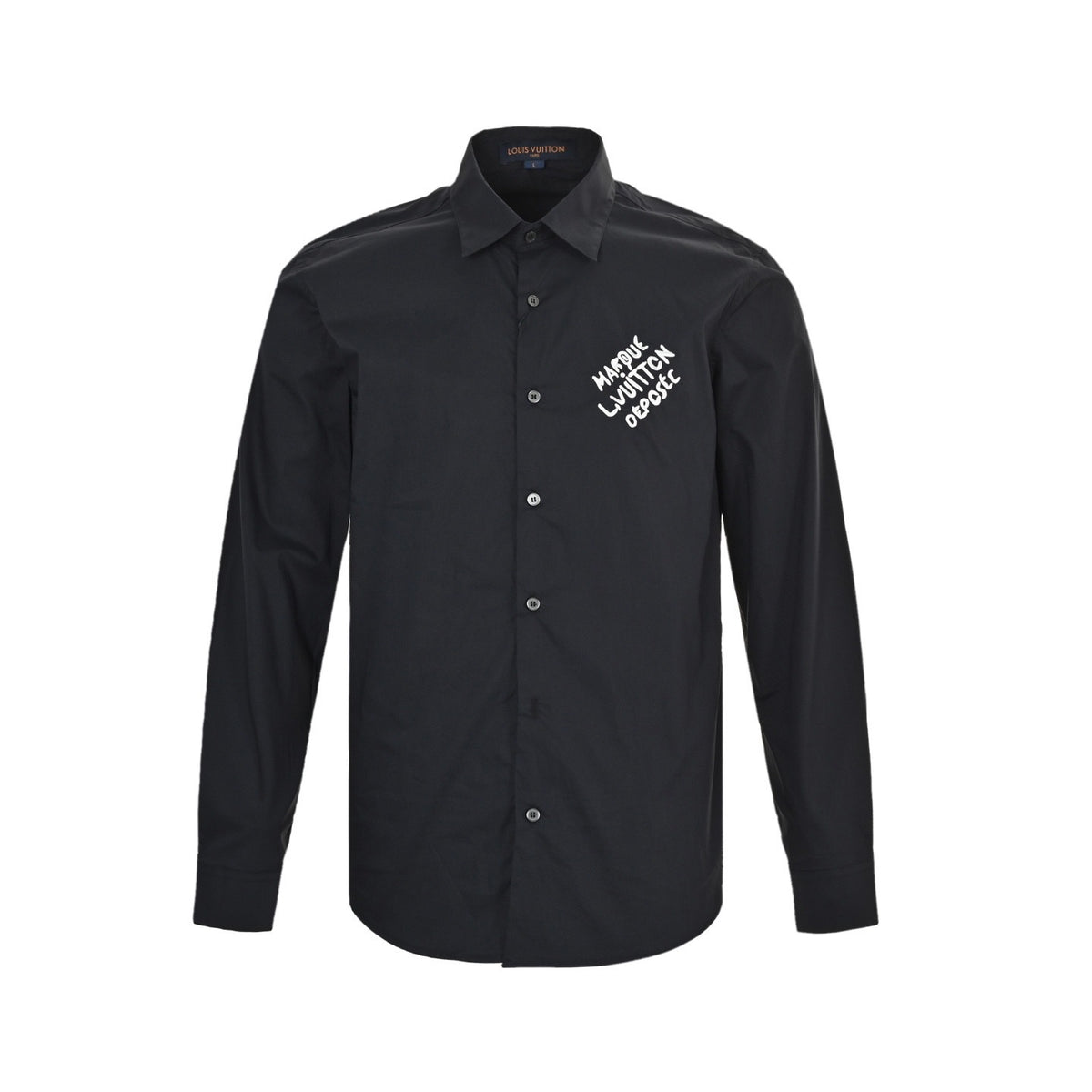 Louis Vuitton 25ss embroidered letter logo shirt