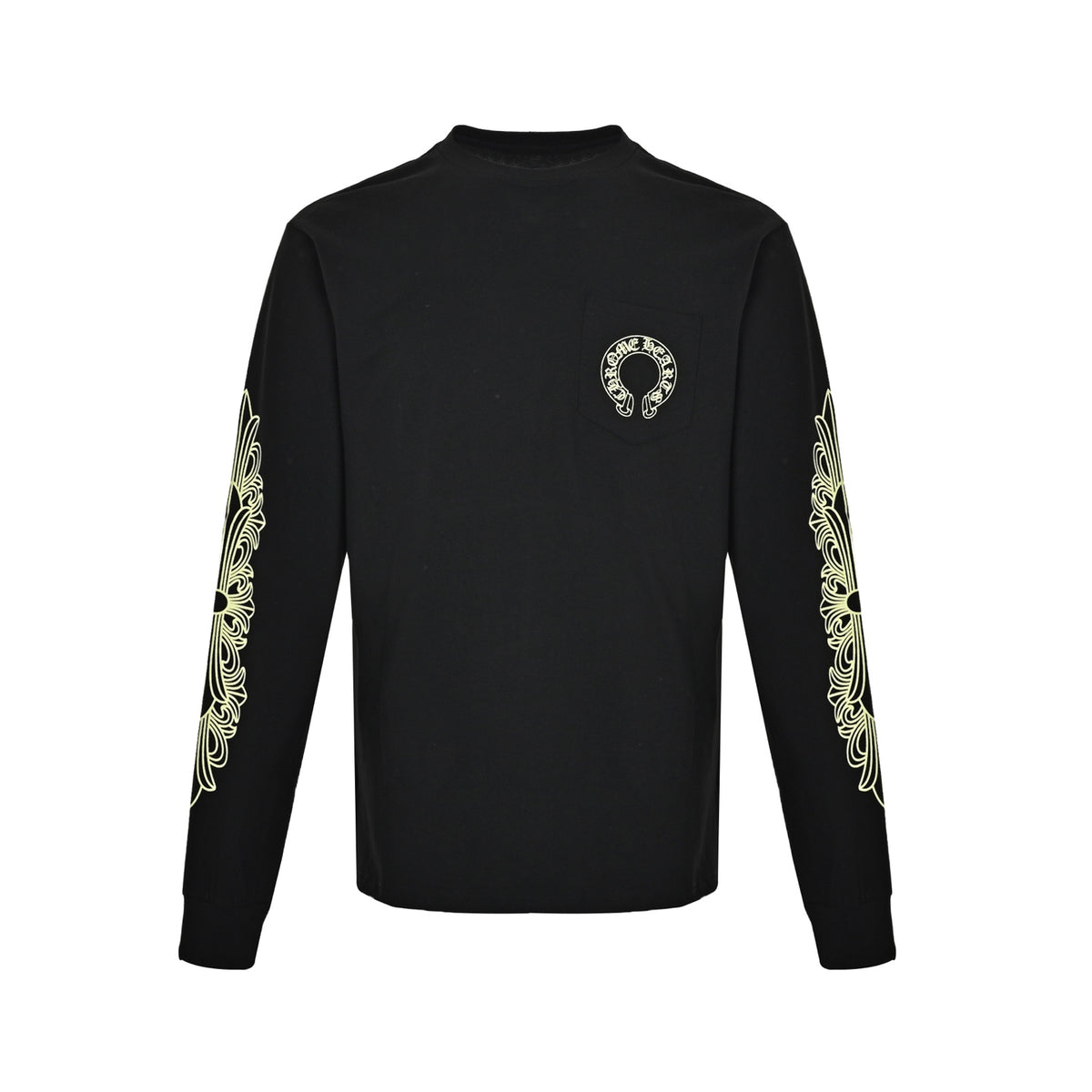 Chrome Hearts yellow horseshoe print long-sleeved T-shirt