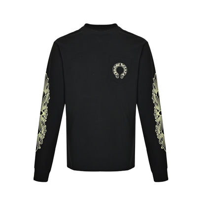 Chrome Hearts yellow horseshoe print long-sleeved T-shirt