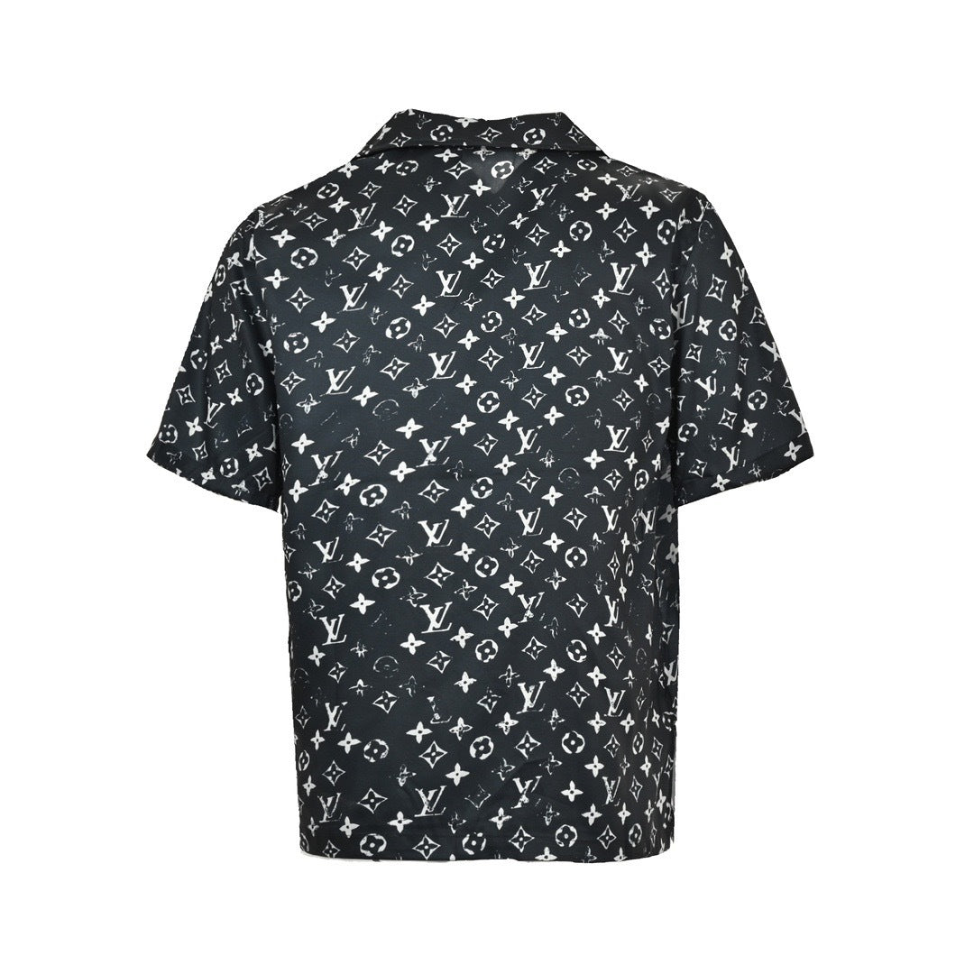 Louis Vuitton 24ss all-over printed old flower silk suit short-sleeved shirt