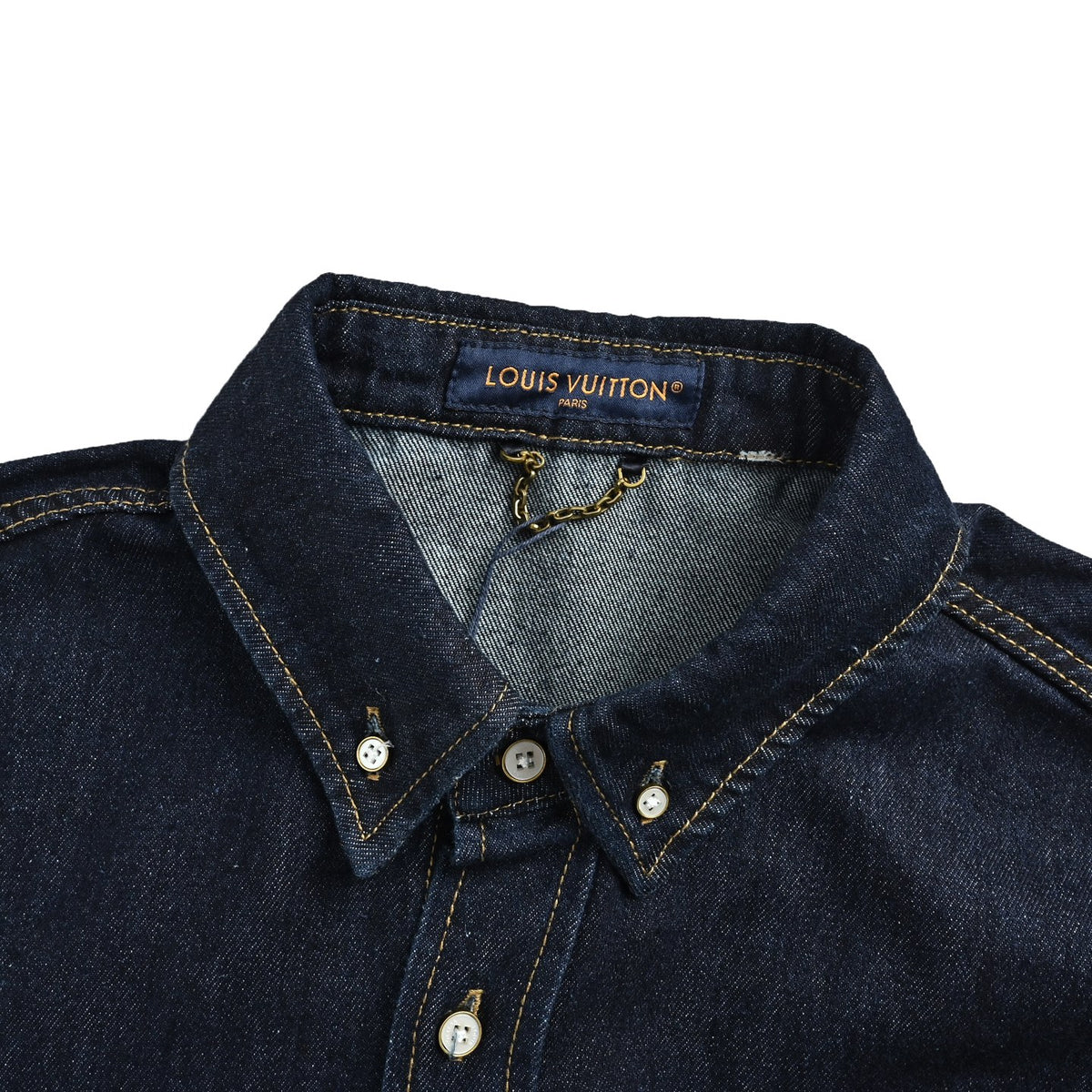 Louis Vuitton leather label suit denim long-sleeved shirt