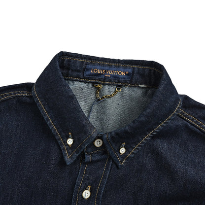 Louis Vuitton leather label suit denim long-sleeved shirt