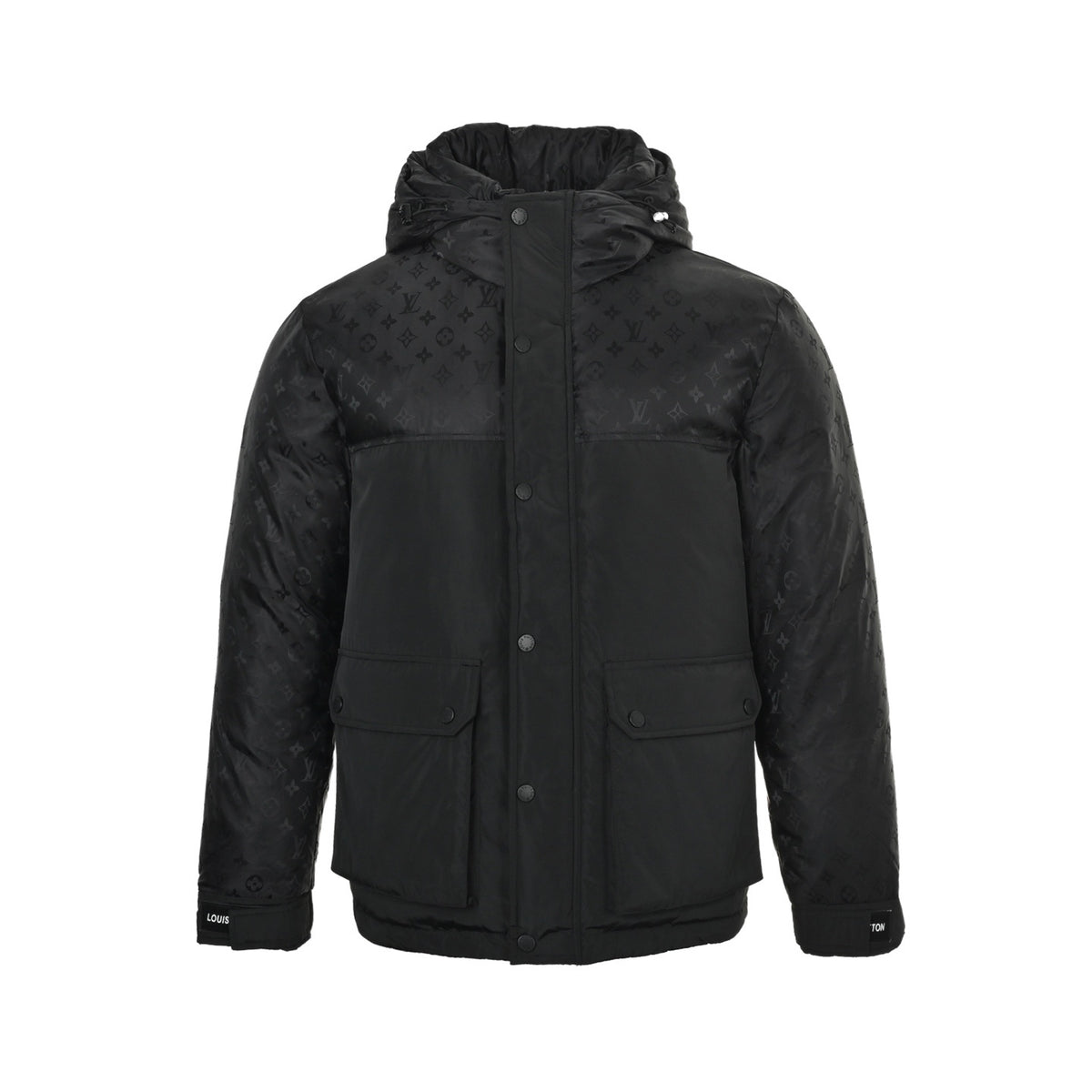 Louis Vuitton presbyopic patchwork hooded down jacket