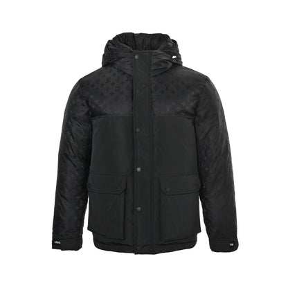 Louis Vuitton presbyopic patchwork hooded down jacket
