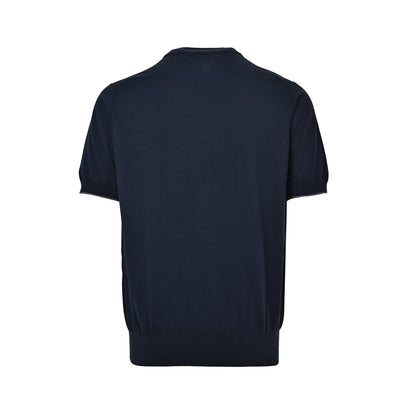 BRUNELLO CUCINELLI BC 26ss navy blue badge knitted short-sleeve