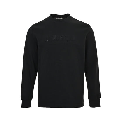Miu Miu dark pattern woven three-dimensional letter embroidery long-sleeved T-shirt