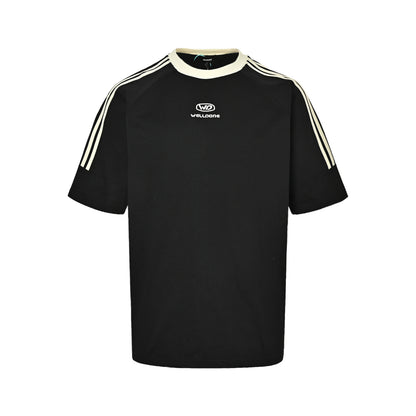 We11 Done ins style three stripes embroidered short sleeves