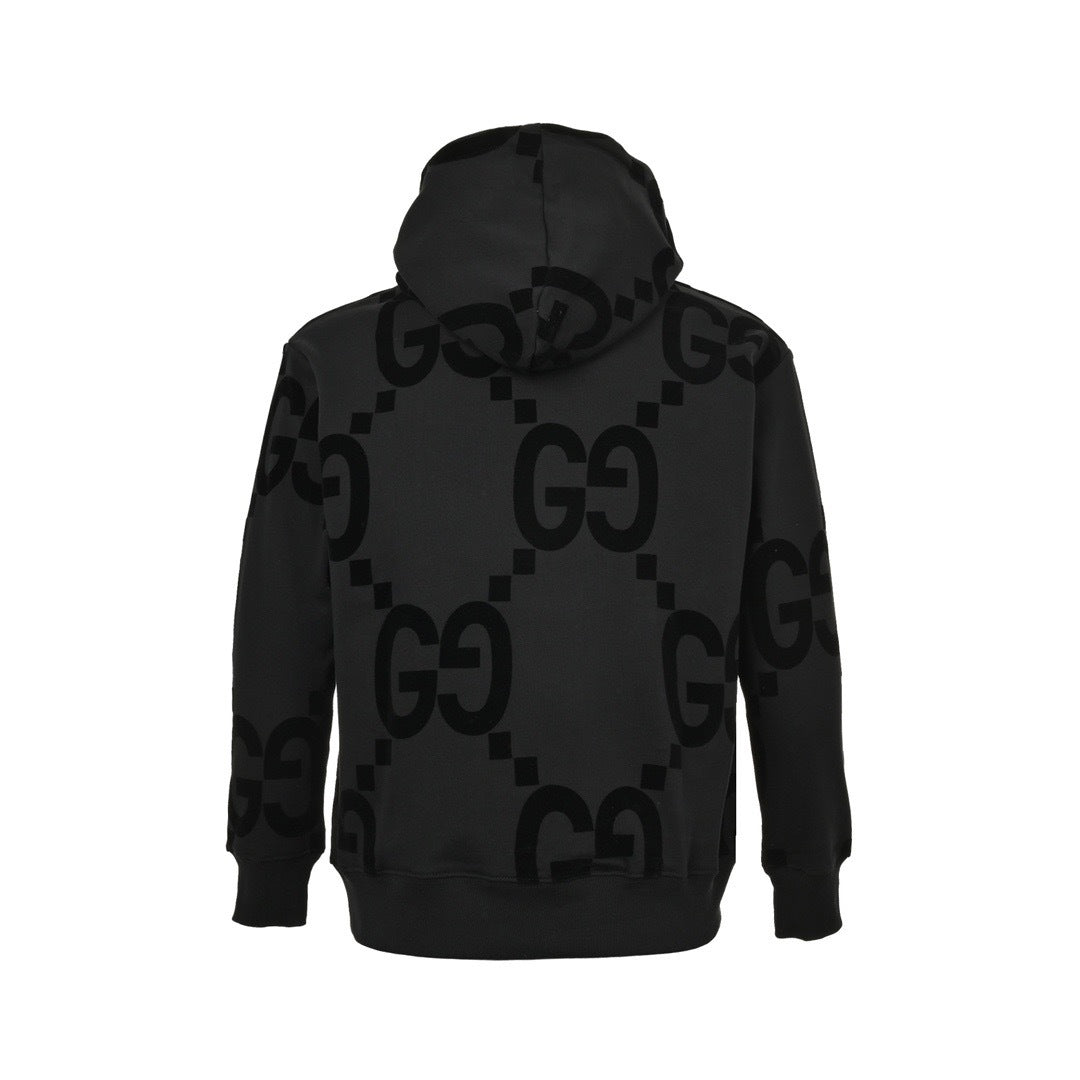 Gucci 24Fw Double G flocking print suit hooded sweatshirt