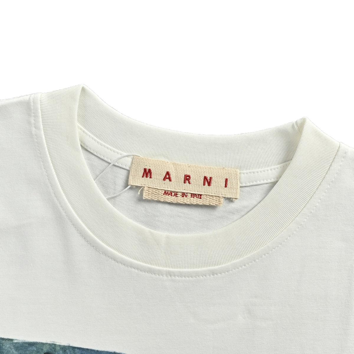 Marni humorous hand-painted graffiti ocean whale print short sleeves