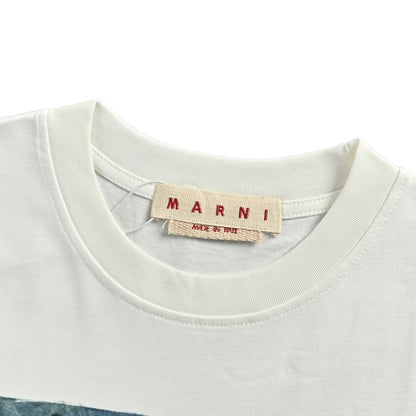 Marni humorous hand-painted graffiti ocean whale print short sleeves
