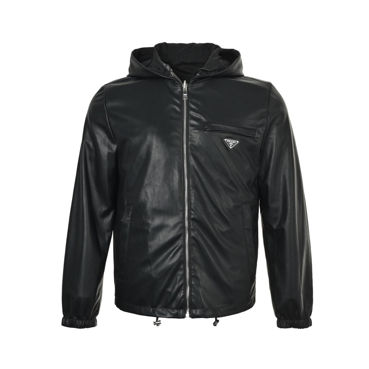 Prada 25Fw reversible leather nylon hooded jacket