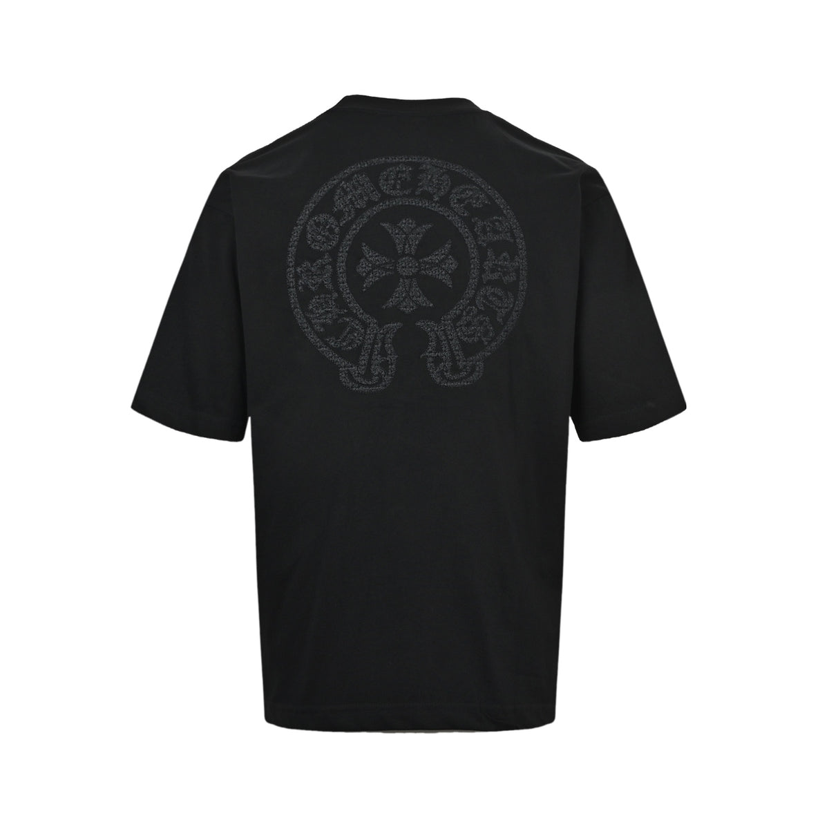 Chrome Hearts/Chrome Heart Dark Pattern Twist Braided Embroidered Short Sleeves
