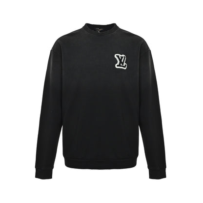 Louis Vuitton washed flocked letter crew neck sweatshirt