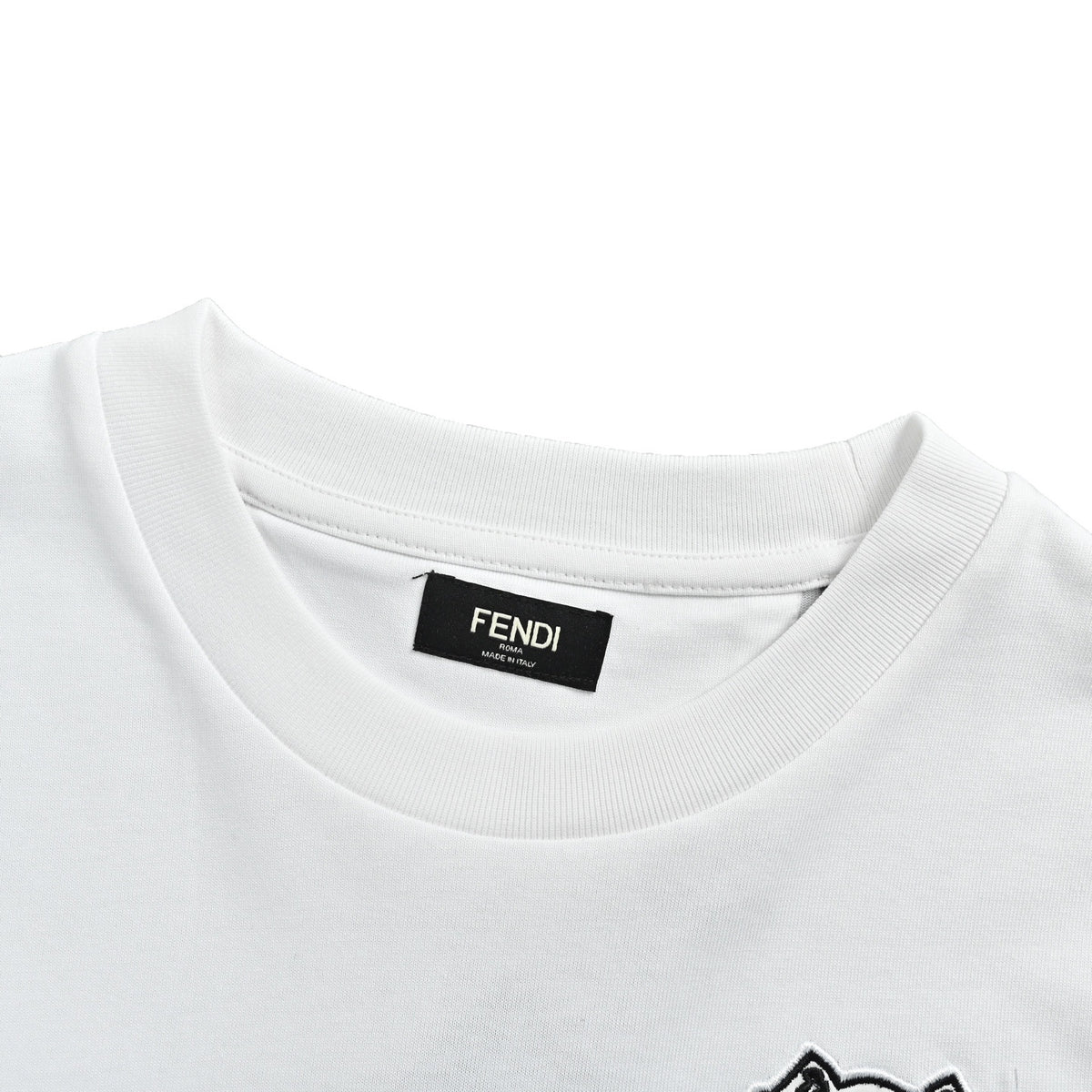 Fendi French Bulldog Puppy Embroidered Short Sleeve