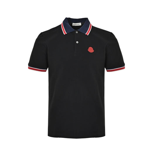 Moncler/Muzzled Polo Short Sleeve with Red Label Patch Embroidery on Chest