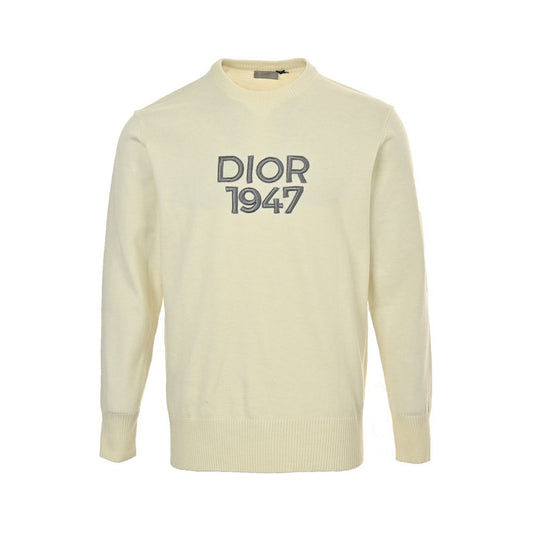 Dior 24Fw 1947 embroidered letter logo crew neck sweater
