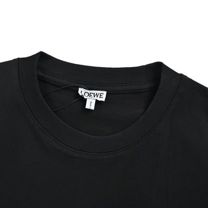 Loewe/Luo Yiwei fluorescent pink embroidered letter logo short sleeves