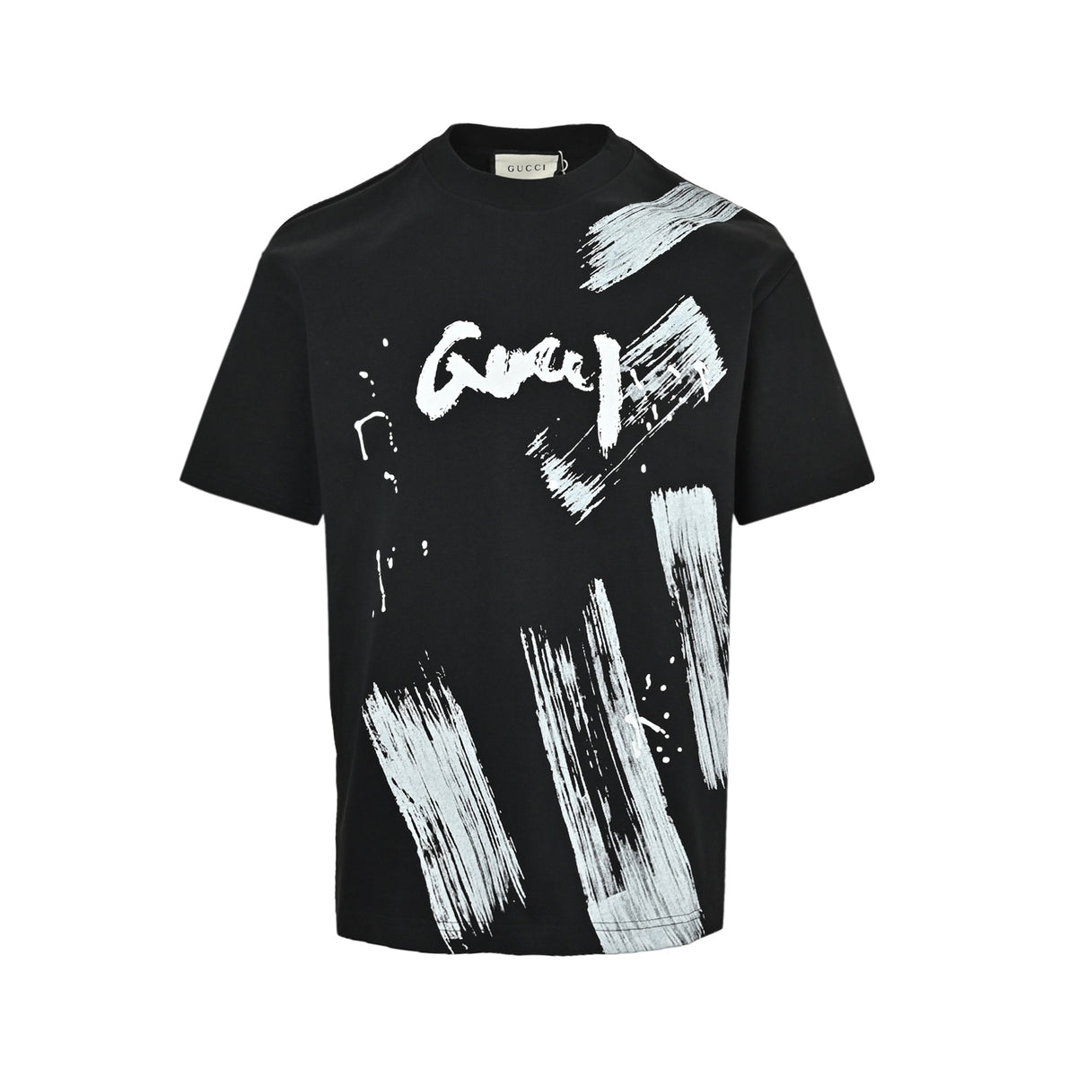 Gucci ink brush graffiti printed short sleeves