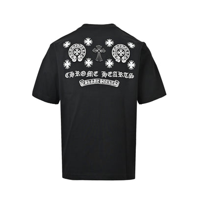 Chrome Hearts back logo patch embroidered round neck short sleeves